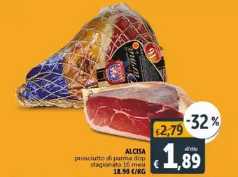 Deco Supermercati Prosciutto di parma dop stagionato 16 mesi alcisa offerta