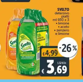 Deco Supermercati Svelto detersivo piatti ml 930 x 3 limone aceto zenzero e limone offerta