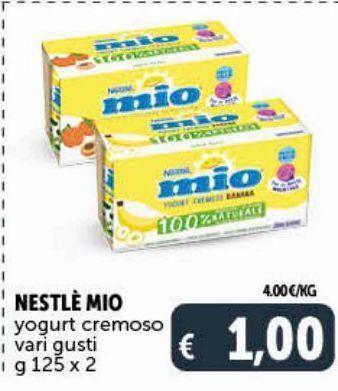 Deco Supermercati Nestlé mio  yogurt  cremoso vari gusti g 125 x 2 offerta