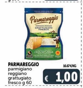 Deco Supermercati Parmareggio parmigiano reggiano grattugiato fresco g 60 offerta