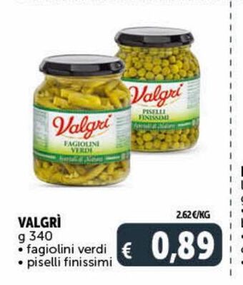 Deco Supermercati Valgri g 340 fagiolini verdi * piselli finissimi offerta