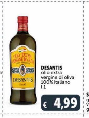 Deco Supermercati Desantis olio extra vergine di oliva 100 % italiano l 1 offerta