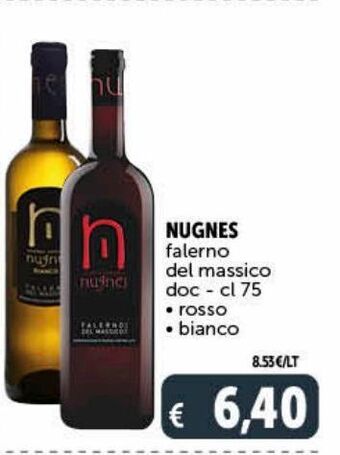 Deco Supermercati Nugnes falerno del massico doc cl 75 rosso * bianco offerta