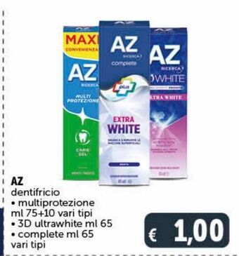 Deco Supermercati Az dentifricio multiprotezione ml 75 +10 vari tipi offerta