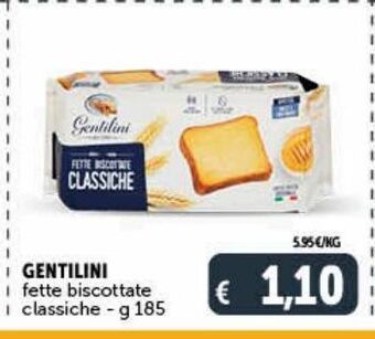 Deco Supermercati Gentilini fette biscottate classiche g 185 offerta