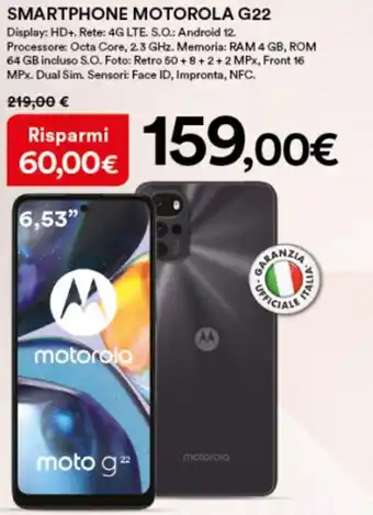 Ipercoop Motorola Smartphone G22 offerta