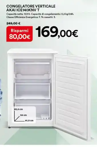 Ipercoop Akai Congelatore Verticale ICE140KNV T offerta