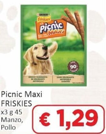Paghi Poco Friskies Picnic Maxi x3 g 45 Manzo, Pollo offerta