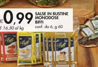 Salse in bustine monedose biffi