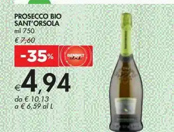 Bennet Prosecco bio sant 'orsola offerta