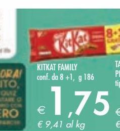 Bennet Kitkat family conf da 8+1 g 186 offerta