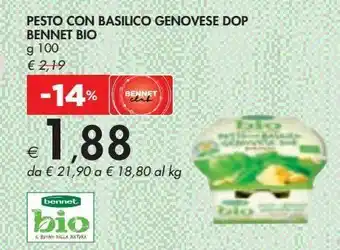 Bennet Pesto con basilico genovese dop bennet bio offerta