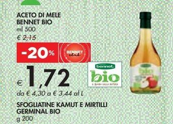 Aceto di mele bennet bio