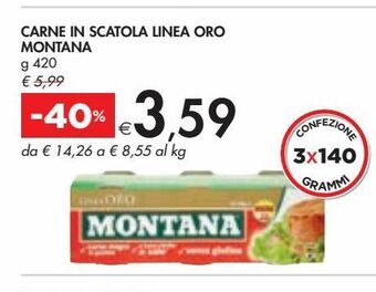 Bennet Carne in scatola linea oro montana g 420 offerta