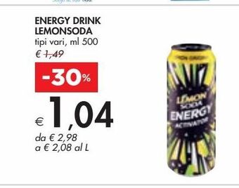 Bennet Energy drink lemonsoda ml 500 offerta
