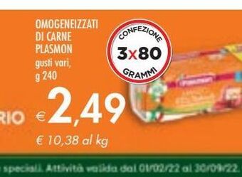 Bennet Omogeneizzato di carne plasmon offerta