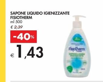 Bennet Sapone liquido igienizzante fisiotherm ml 500 offerta