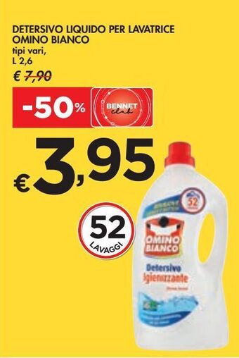 Bennet Detersivo liquido per lavatrice omino bianco offerta