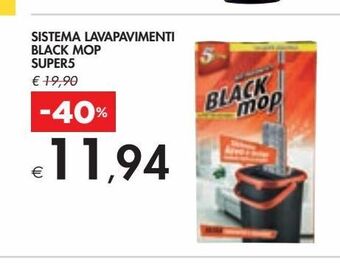 Bennet Sistema lavapavimenti black mop super 5 offerta