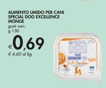 Alimento umido per cani special dog excellence monge g 150