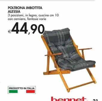Bennet Poltrona imbottita alessia offerta