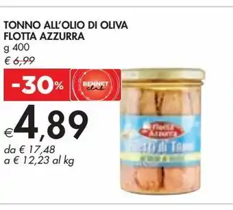 Bennet Tonno in olio d'oliva flotta azzurra g400 offerta