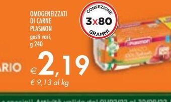 Bennet Omogeneizzato di carne plasmon offerta