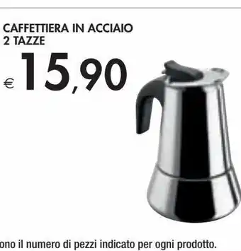 Caffettiera in acciaio 2 tazze