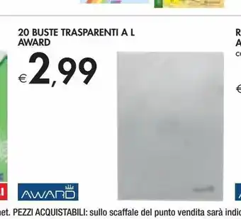 Bennet 20 buste transparenti a l award offerta