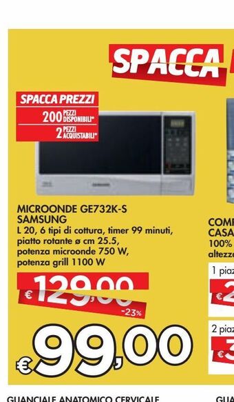Bennet Microonde ge732k-s samsung offerta