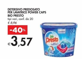 Bennet Detersivo predosato per lavatrice power caps bio presto offerta