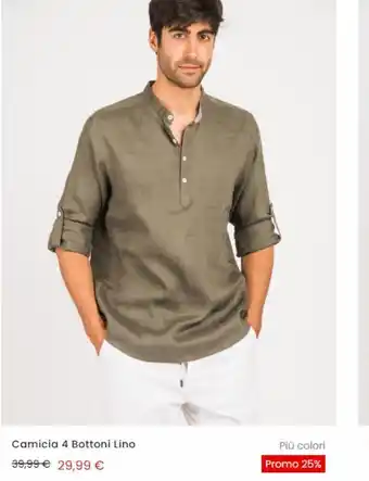 Camicia 4 bottoni lino