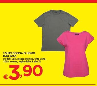 Bennet T-shirt donna o uomo roll pack offerta