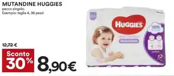 Coop Superstore Huggies Mutandine, taglia 4, 36 pezzi offerta
