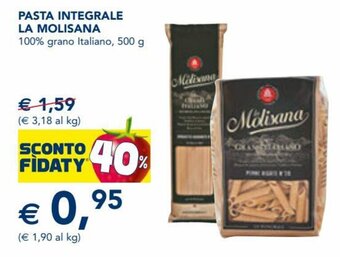 Esselunga La Molisana Pasta Integrale 100% grano Italiano 500 g offerta