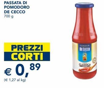 Esselunga De Cecco Passata di Pomodoro 700 g offerta