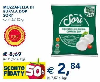 Esselunga Sorì Mozzarella di Bufala DOP conf. 3x125 g offerta