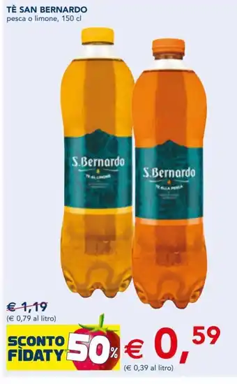 Esselunga San Bernardo Tè pesca o limone, 150 cl offerta