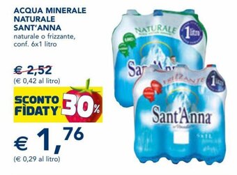 Esselunga Sant'Anna Acqua Minerale Naturale 6x1 litro offerta