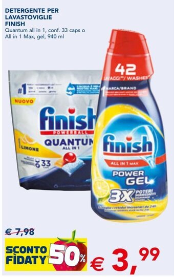 Esselunga Finish Detergente per Lavastoviglie 940 ml offerta