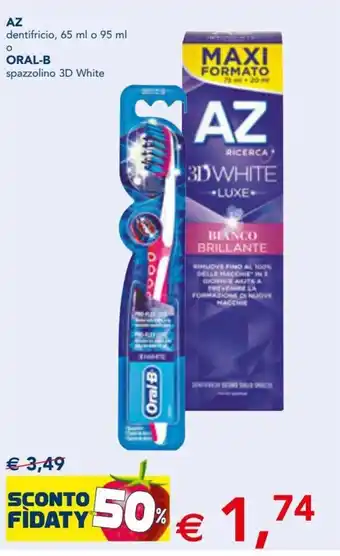 Esselunga AZ Dentifricio 65 o 95 ml o Oral B 3D White offerta