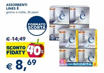 Esselunga Lines è Assorbenti 36 pezzi offerta