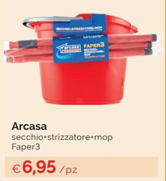 Prodet Arcasa secchio+strizzatore+mop Faper3 offerta