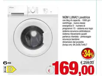 Famila NGM Luna2 Lavatrice 84,5x59,7x49,7 offerta