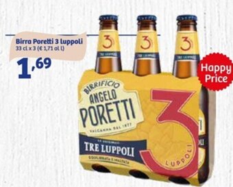 In'S Mercato Birra Poretti 3 luppoli 33 cl x 3 offerta