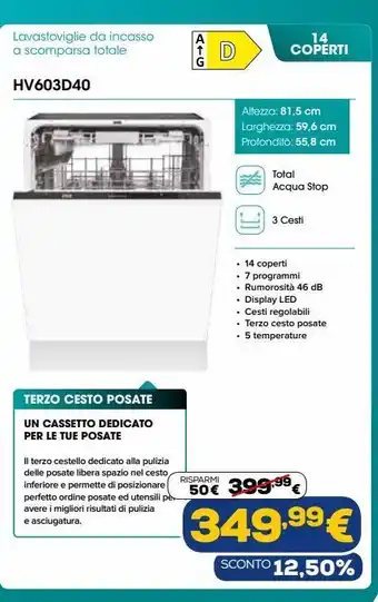 Euronics Lavastoviglie da incasso a scomparsa totale offerta