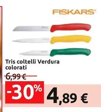 Tris coltelli verdura colorati