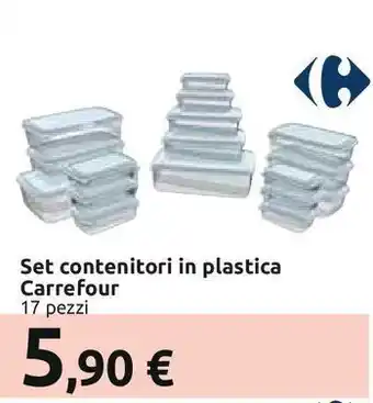 Set contenitori in plastica carrefour