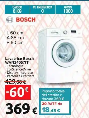 Lavatrice bosch wan24057it