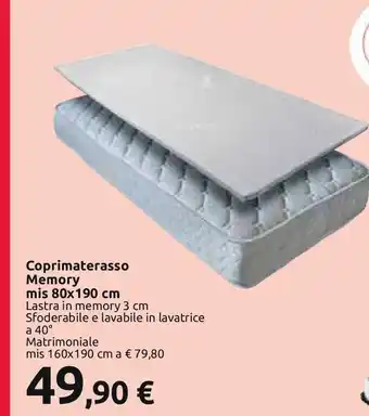 Carrefour Iper Coprimaterasso memory mis 80x190 cm offerta